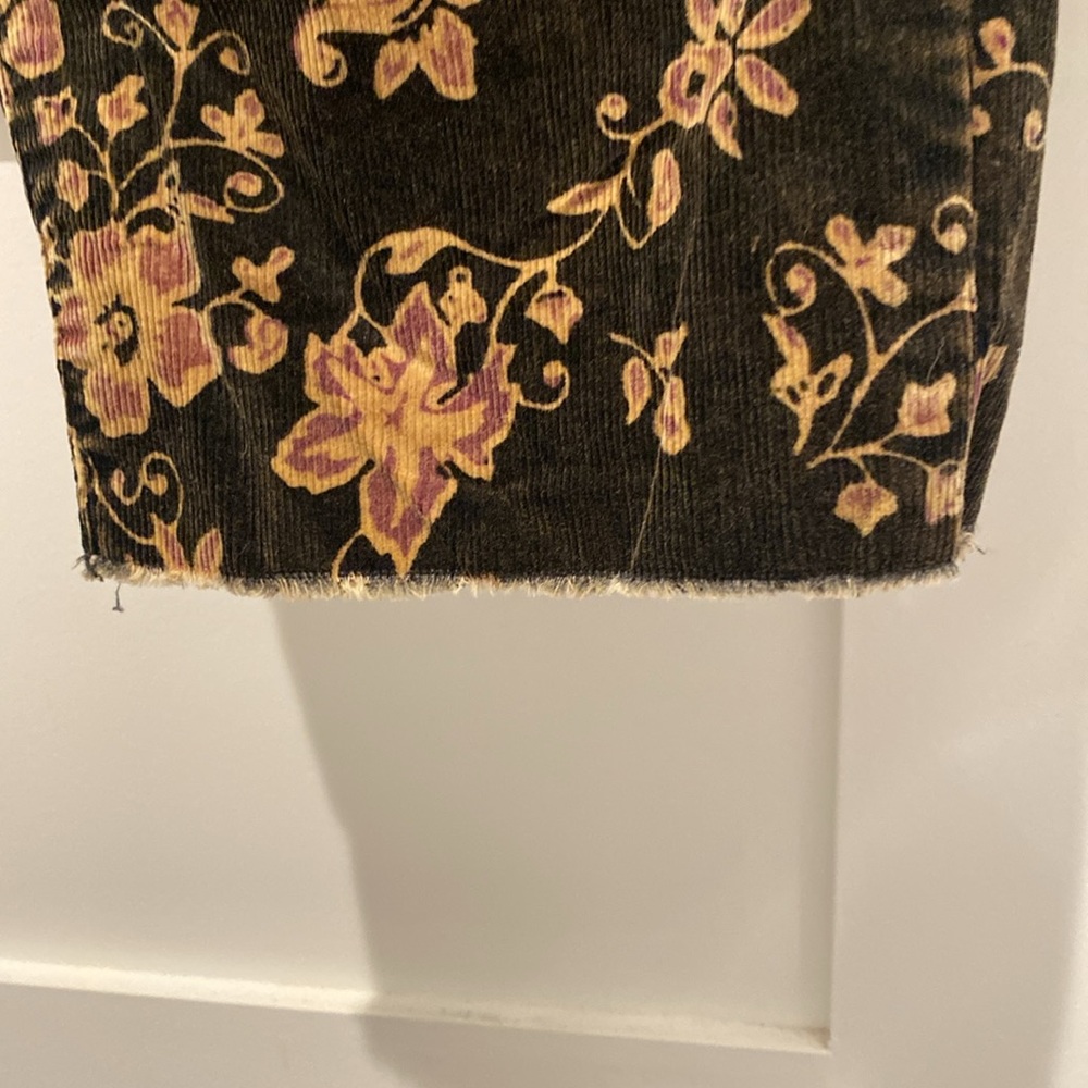 Free People City Slouch Floral Boho Corduroy, Size M - Picture 4 of 8